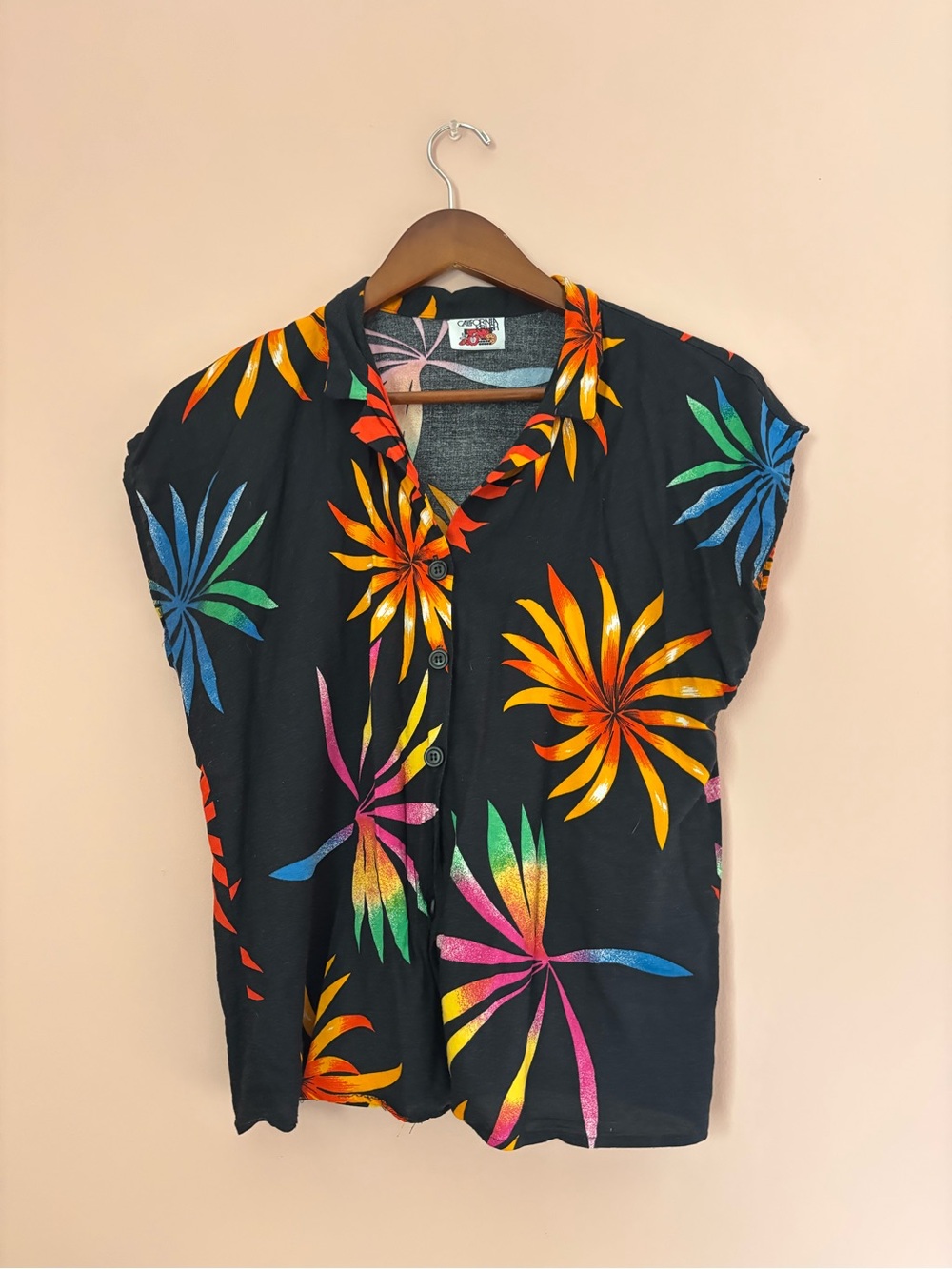 Super Cute Vintage Hawaiian Button-Front 80’s Camp Shirt 🌺